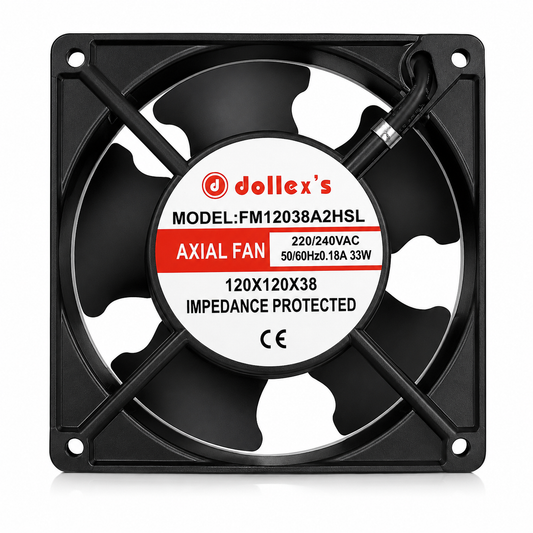 Dollex Cabinet Fan Square 220 V - AC Axal Fan - 4Inch (Pack of 2)