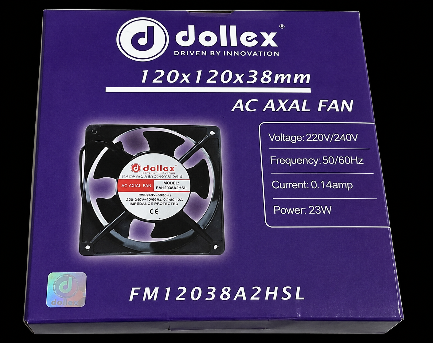 Dollex Cabinet Fan Square 220 V - AC Axal Fan - 4Inch (Pack of 2)