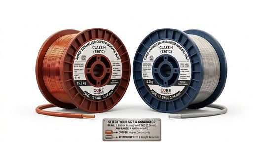 H class 180°C To 220°C  | Hermetic Dual Coat Magnet Wire Super Enamelled Copper & Aluminium Winding Wire | 6 SWG to 45 SWG | 1kg - 20kg Spool Packing for Motors & Transformers