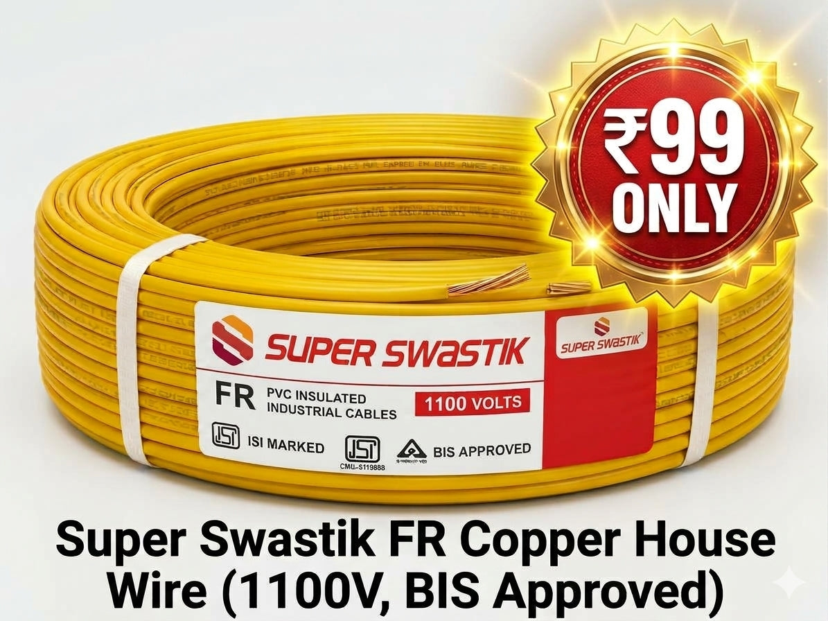 ₹99 Only - Super Swastik FR Copper House Wire (1100V, BIS Approved)