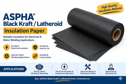 ASPHA Black Kraft / Latheroid Insulation Paper for Motor Winding | Wiremart
