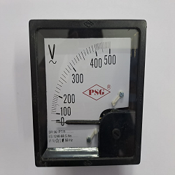 PSG वोल्ट मीटर गेज 0-500V - चौकोर आकार - एनालॉग